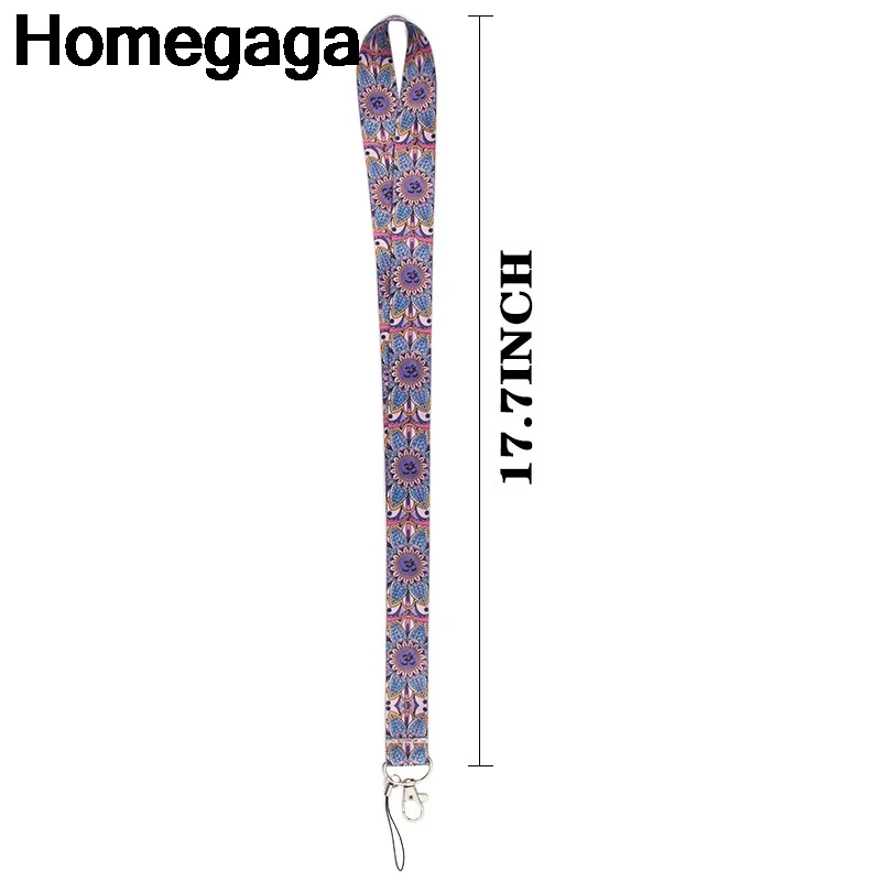 Homegaga Йога цветы узоры старинный ключ шнурок для ключей ID телефон USB бейдж держатели телефон шеи ремни тесьма D2320