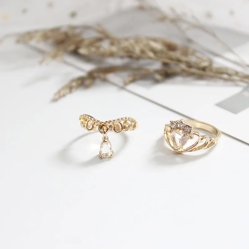 Любящее Gem капли с короной для маленьких девочек; вязаная одежда для девочек в стиле «Стандарт отправки экземпляров Chao человек обручальное кольцо для Для женщин