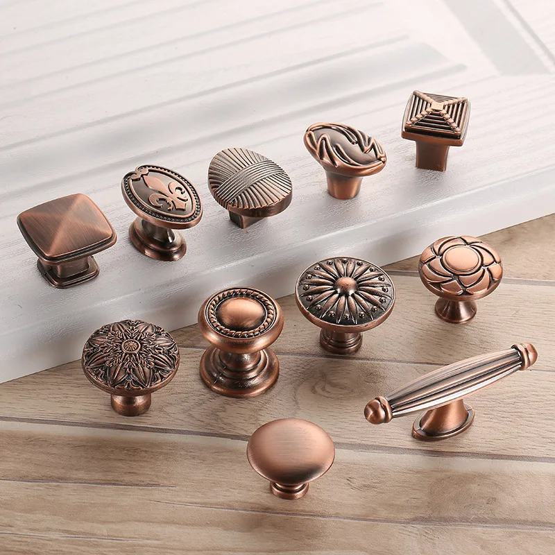 Ручка с одним отверстием Европейский шкаф мебель дверь зеленая бронза