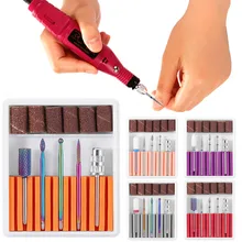 

5pcs Unisex Nail Art Salon Gel Polish Remover Stainless Steel Electric Manicure Machine Accessories Set Drill Bits Sand Grinding