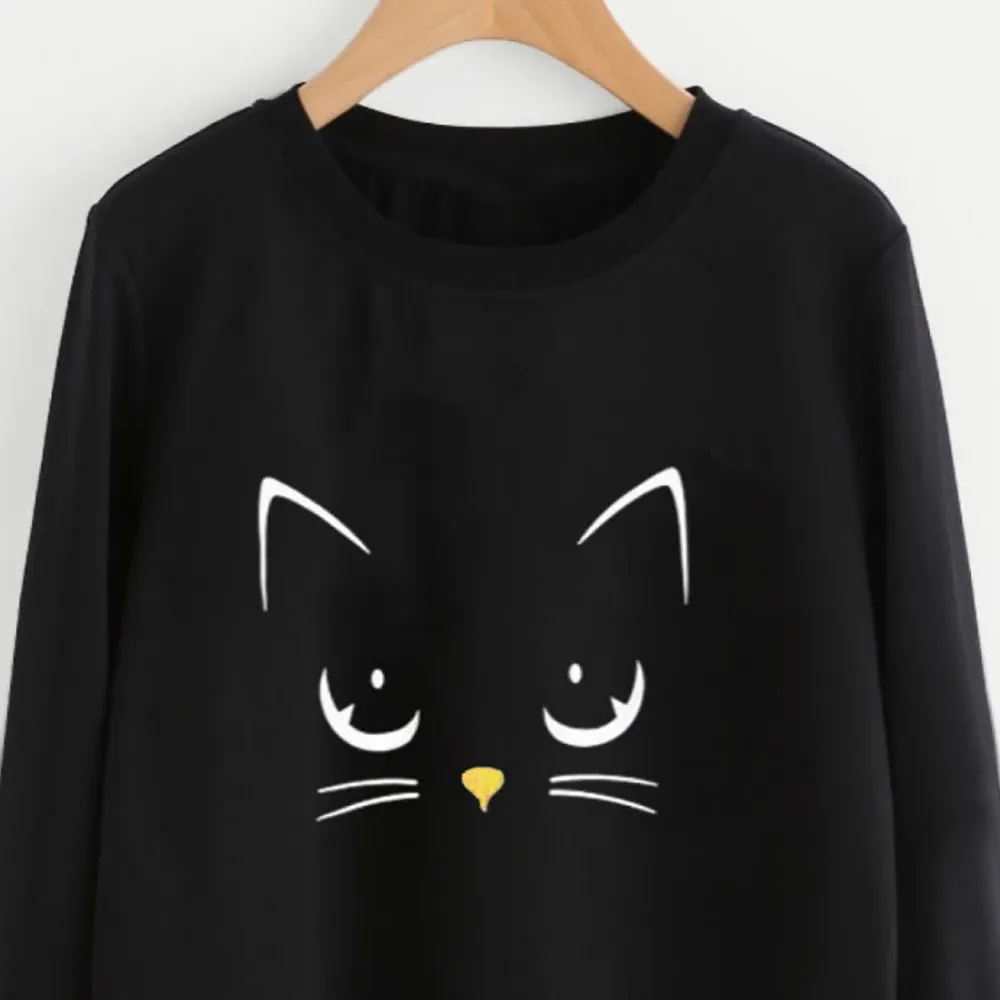 Cat Printed Sweatshirt 5