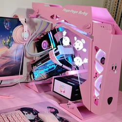 Boîtier de PC en verre en forme de lapin rose, avec châssis personnalisé, Style de jeu, à monter soi même 