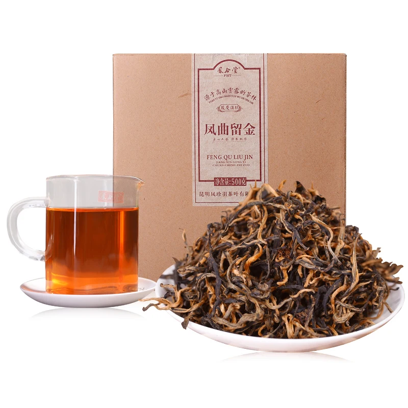 

500g 2019 Yr Yunnan Fengqing Dian Hong Kung Fu Red Mao Feng Bulk Dian Hong Natural Health Black