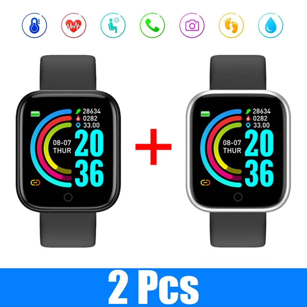 Y68 Smart Watch Men 2021 Smartwatch Heart Rate Blood Pressure Sleep Motion Tracking Monitoring Smart Bracelet for Android IOS
