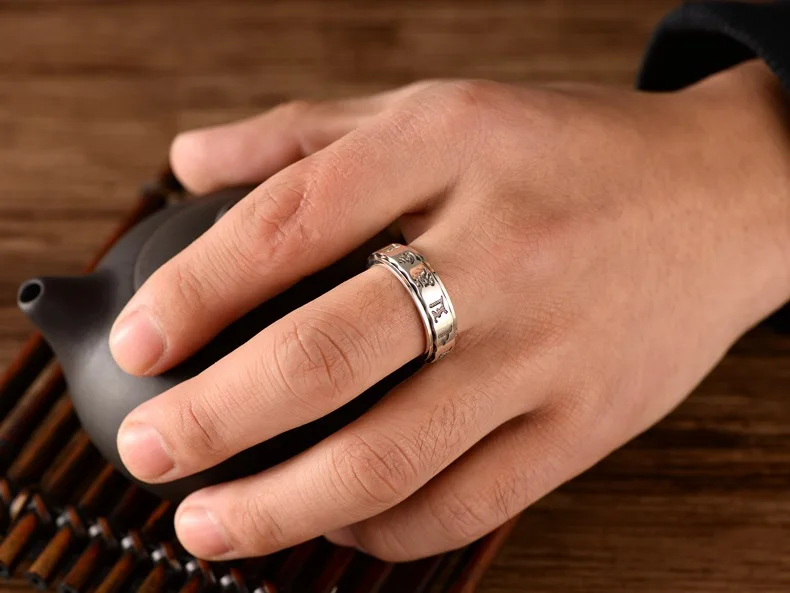 925 Ретро тайский серебряный санскрит шесть слов правды Дамин мантра серебряное