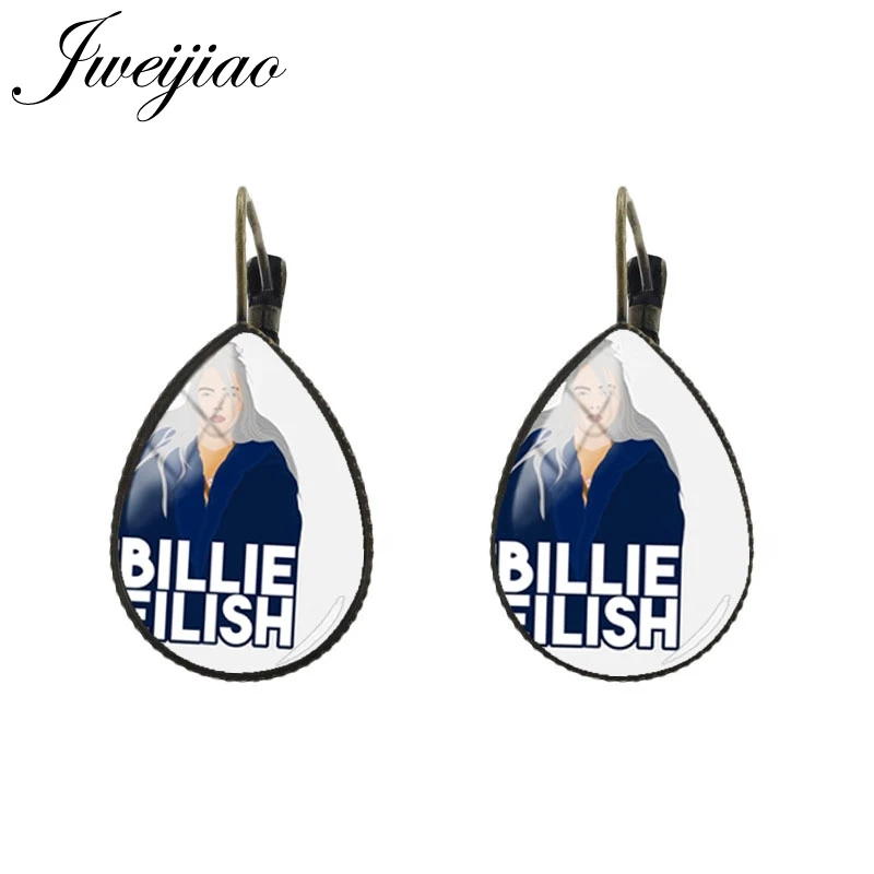 HB06 JWEIJIAO Billie Eilish, серьги, слеза, капля воды, серьги на клипсах для ушей, персональное лицо, угрюмое лицо, стиль хип-хоп, подарок для фанатов, горячая распродажа, Kolye HB10 - Окраска металла: HB06