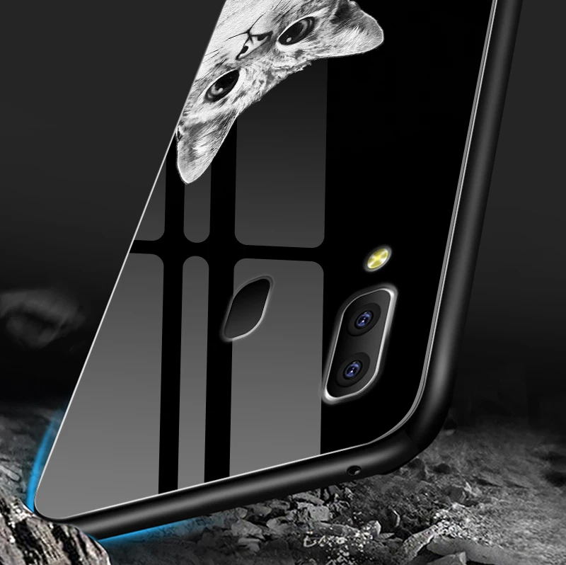 Закаленное Стекло Крышка для samsung Galaxy A10 A20 A30 A40 A50 A6S A70 A80 A90 A8S чехол для телефона J4Plus M10 M20 M30 Note9 Роскошные Coque