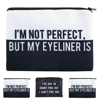 

Women Makeup Bag Travel Cosmetic Organizer Letters Print Cosmetic Bags neceser косметичка женская косметички maleta de maquiagem