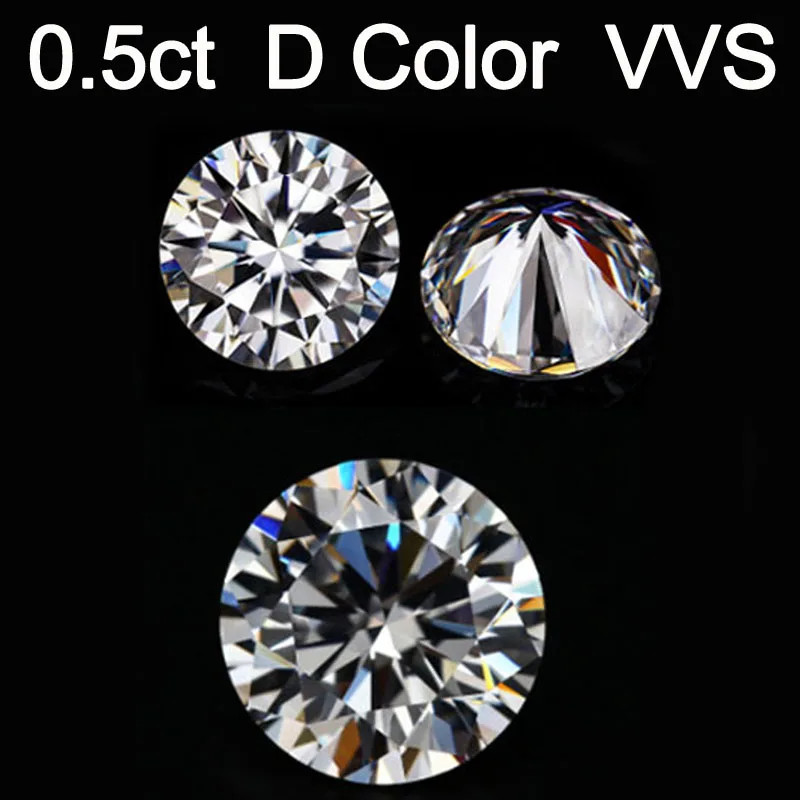 Свободные драгоценные камни Муассанит D Цвет 0.5ct 0 5 карат мм ясность VVS круглый