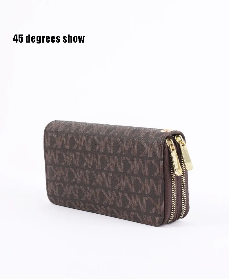 Women Long Wallets Double Zipper Clutches Purse Big Letter Fashion Wristlet Wallet Phone Portfel Damski Card Holder Lady Wallets