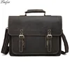 Luufan Men's Vintage Genuine Leather Laptop Bag Cow Leather Business Bag 15