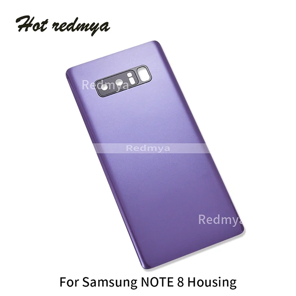 Note 8 Purple 10 шт. Note 8 задняя крышка для samsung Galaxy Note 8 N950 полная задняя крышка корпуса задняя крышка батареи чехол+ объектив камеры с наклейкой - Цвет: Note 8 Purple