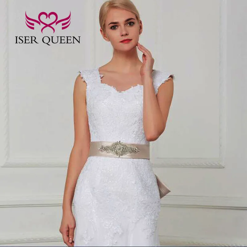 Кружевное Свадебное платье русалки с двойным плечом и рукавом-крылышком, белое очаровательное свадебное платье на заказ W0070