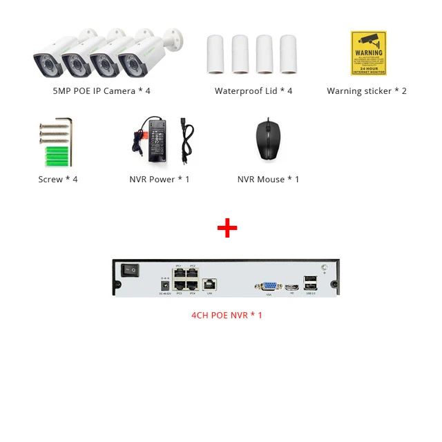 Фиолетовый 4CH FULL HD 1944P POE CCTV видео NVR система 4 шт. 5MP POE ip-камера для улицы, защищенная от атмосферных воздействий, Домашняя безопасность, комплекты видеонаблюдения 2 ТБ HDD - Цвет: Фиолетовый