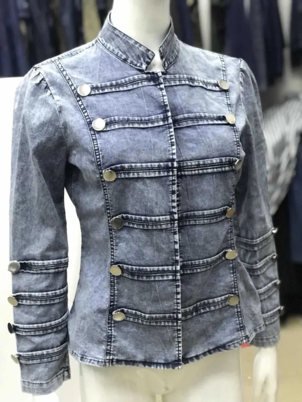 2020 Spring And Summer Explosion Models Denim Jacket Women Nail Buckle Plate With White Coat Female Women Jacket Plus Size 3XL (1)