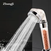 ZhangJi терапия душ анион спа ручная душевая головка водосберегающий фильтр осадков Душевая Головка высокого давления вода ABS ванная комната