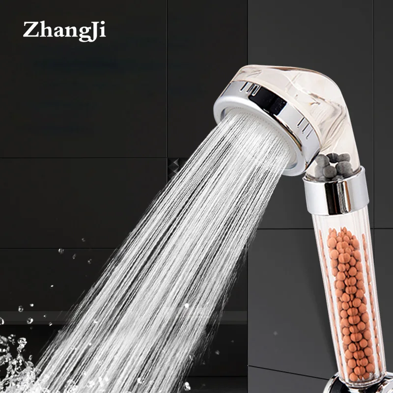 ZhangJi ванная вода терапия душ анион спа ручная душевая головка водосберегающая фильтр осадков Душевая Головка высокого давления абс
