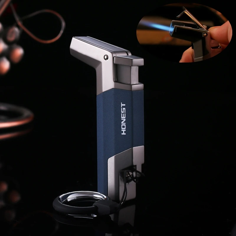 

Outdoor Windproof Pipe Portable Spray Gun Torch Lighter Dual Nozzles Fire Jet Butane Welding Turbo Gas Cigar Lighter 1300 C