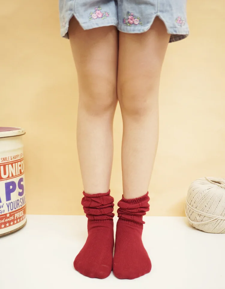 Dual Purpose Children Bunching Socks Hollow out CHILDREN'S Knit Socks Autumn New Products Girls Baby Cotton Socks Relent Princes