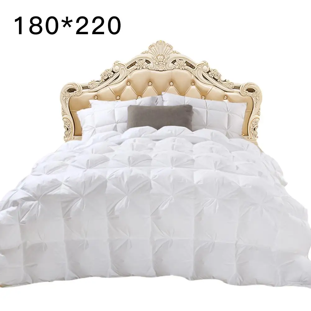 4D роскошные мягкие четыре сезона Роскошные одеяло на гусином пуху ядро моющиеся толстые зимние постельные принадлежности теплое перо двойное одеяло ядро одеяло - Цвет: White