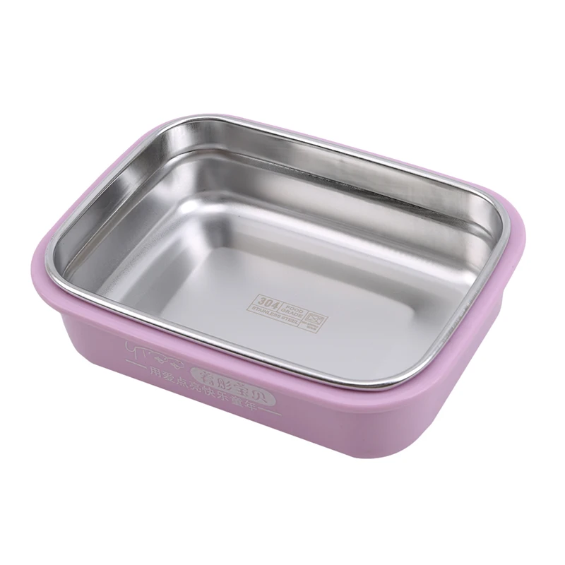 Stainless Steel Bento Box Solid Color Lunch Box For Kids Leak-Proof Children Bento Lunch Box Food Container Box