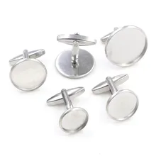 Никогда не выцветает 10 шт./лот, 12 мм, 14 мм, 16 мм, 18 мм, 20 мм, запонки из нержавеющей стали, база запонки, Настройки запонки, кабошон, камея база