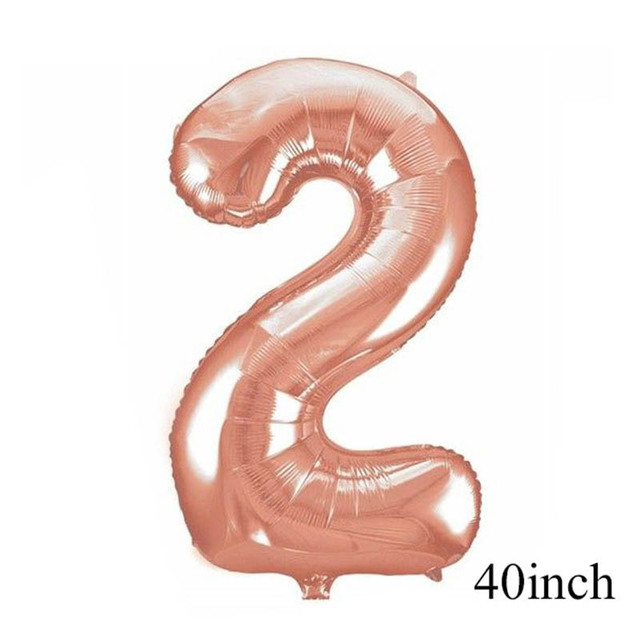 Birthday Rose Gold Number Foil Balloon Party Decorations Kids First 1st 2nd 3rd Birthday Baby Shower Boy Girl Baloons