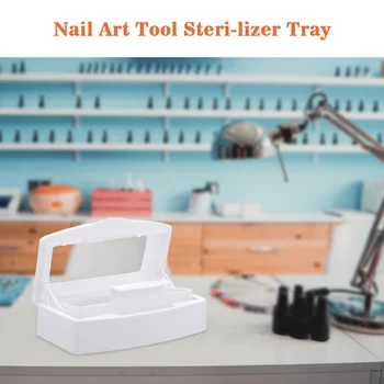 

Nail Art Tool Sterilizer Tray Plastic Alcohol Disinfection Box for Cutter Manicure Tools Set