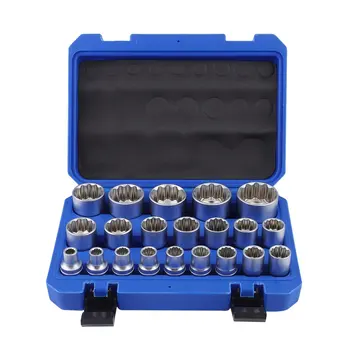 

8-36MM Multi-Tooth Socket 21PCS Female Socket Wrench Multi-Tooth Nuts Heavy Duty Socket Set Durable Repair Tool