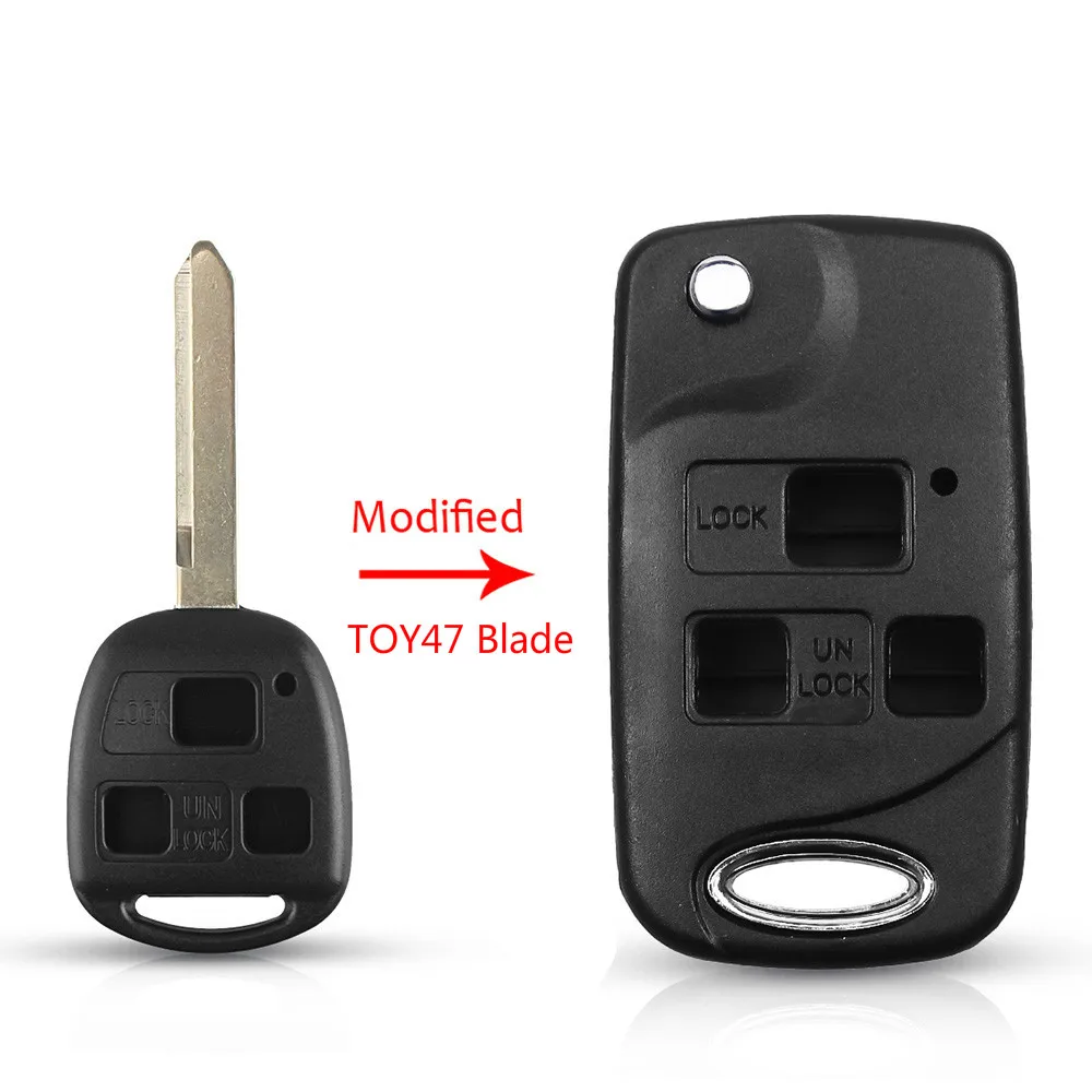 KEYYOU Складной флип 2/3 кнопка дистанционного ключа чехол для Toyota Yaris Prado Tarago Camry Corolla Land Cruiser RAV4 Avalon Echo - Цвет: Model 3