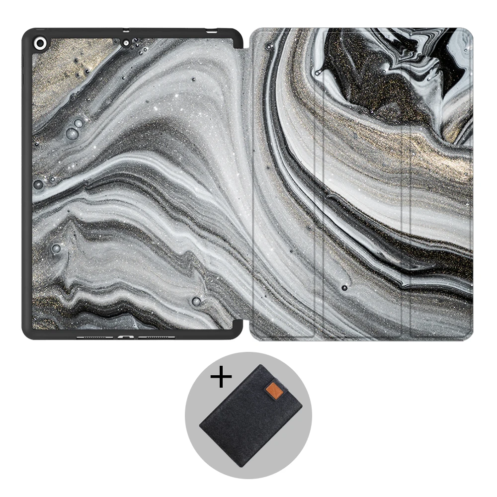 MTT мраморный чехол для iPad 7th Gen 10,2 '', мягкий ТПУ чехол из искусственной кожи, откидной смарт-чехол, 10,2 дюймов, чехол для планшета A2198 A2200 - Цвет: IPTPU12
