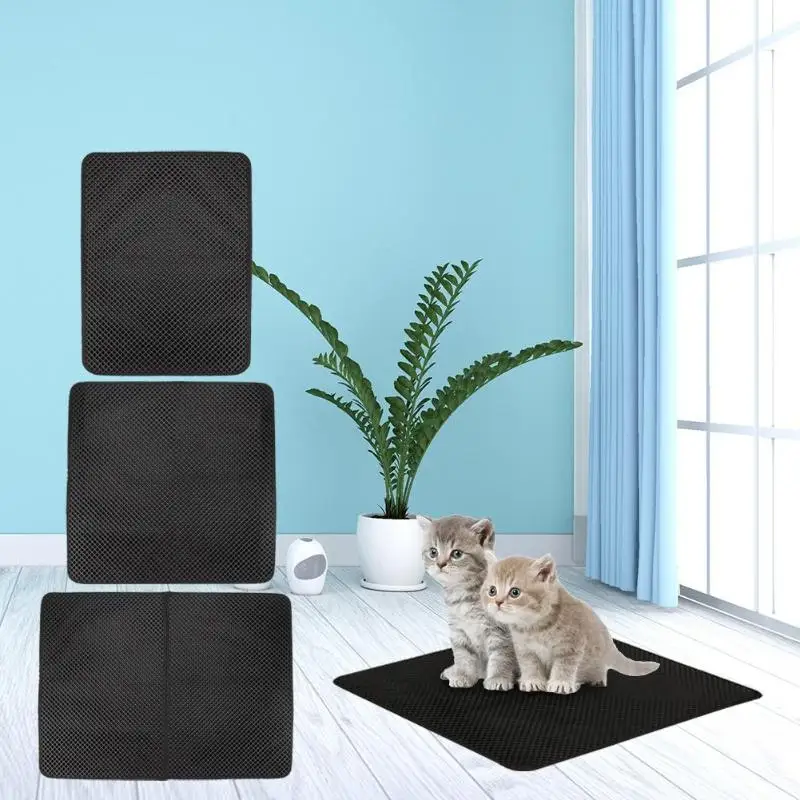 Водонепроницаемый EVA Pet подстилка для кошки двухслойная ловушка кошачий подстилка котенок Туалет коврики Кормление Нескользящая подстилка для кошек напольный коврик