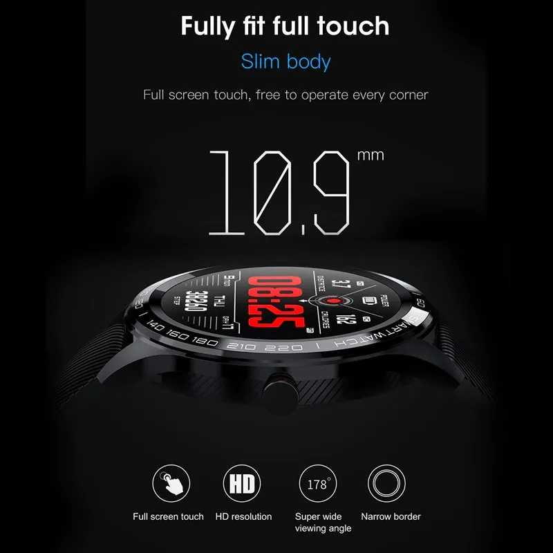 Fashion IP68 Smart Watch L9 ECG PPG Heart Rate Blood Pressure Monitor Pedometer Sports Health Smart watch for IOS Android