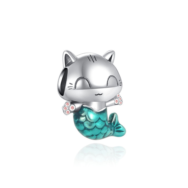 European Fit Original  Charms Silver 925  Bracelet Jewelry Diy Beads Little Mermaid Rabbit Dog Durian Accessories