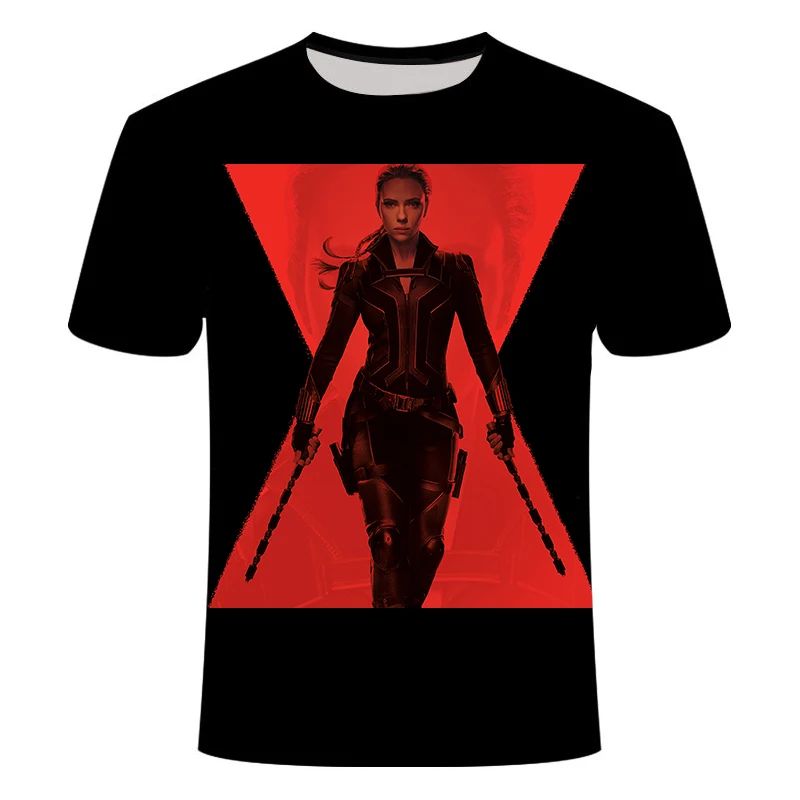 

The latest 3D printed T-shirt Marvel widow sister draws a pattern short-sleeved summer casual top tee fashion round neck T-shirt