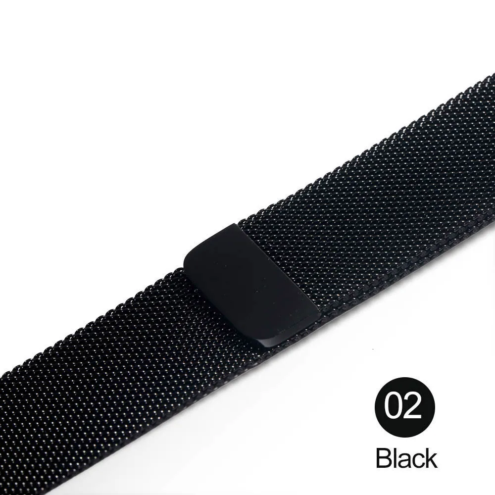 Миланский Браслет, Браслет Нержавеющая сталь band для Apple Watch серии 1/2/3, 42 мм, 38 мм, версия браслет ремешок для наручных часов iwatch, для детей 4, 5, 40 мм 44 мм - Цвет ремешка: Black