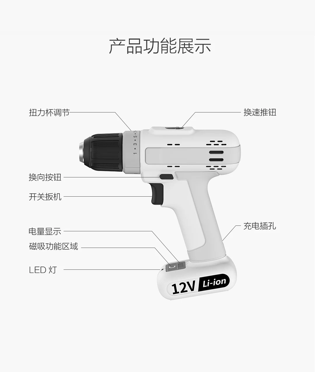 Xiaomi Mijia Youpin 12 В литиевая батарея Зарядка дрель белый многоцелевой станок 25 нм высокий крутящий момент портативный магнитный
