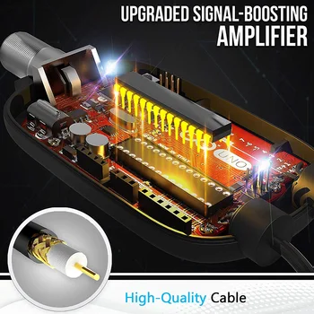 

Indoor Use Round Home Digital Television F Male Connector TV Antenna Professional Switch Amplifier HD 1080P PVC Signal Booster