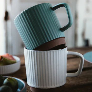 

ANTOWALL Porcelain Nordic Coffe Mug Water Milk Cup Ceramic 3 Colors Cups