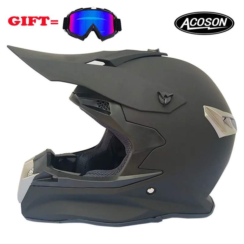 Motorcycle cross helmet for motorcycle helmet down MTB DH off road motorcycle cross racing helmet point with goggles - Цвет: 8