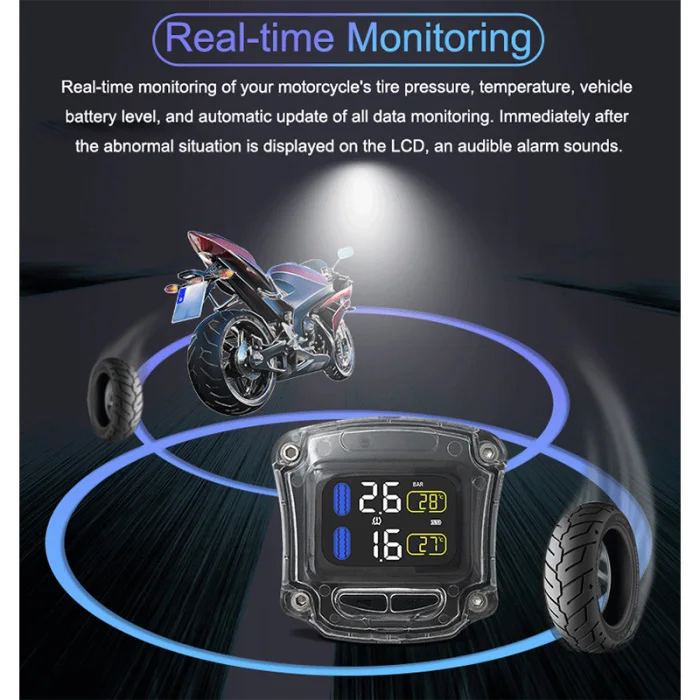 Система контроля давления в шинах мотоцикла TPMS с 2 датчиками для мотоцикла YAN88
