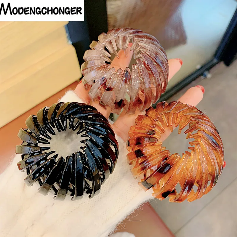 Fashion Bun Crystal Hair Claw For Women Horsetail Buckle Hair Clip Bird Nest Expanding Hair Accessories Female Ponytail Headwear girl hair clip hollow shark clip female hair accessories blue fishtail hair claw korean style grab clip pearl hair clip