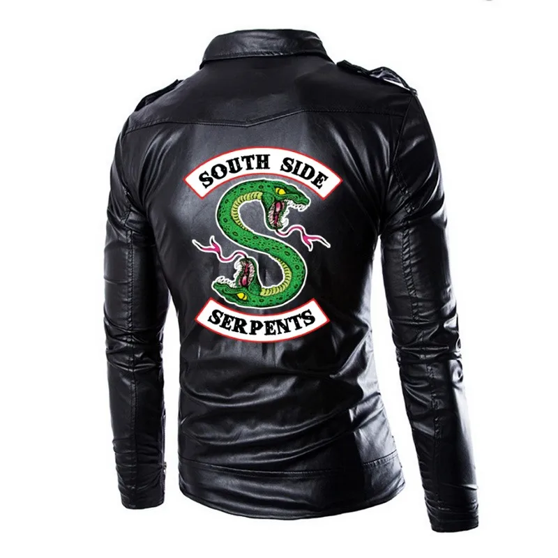 New Autumn Men's PU Leather Riverdale Southside Serpents Jacket For Men Fitness Fashion Male Suede Jacket Casual Coat