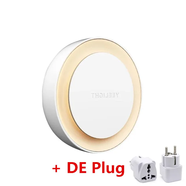 Add DE Plug Светодиодный индукционный ночник Xiaomi Yeelight для детей с чувствительным к свету датчиком для спальни коридора, датчик освещенности, ночник - Цвет: Add DE Plug