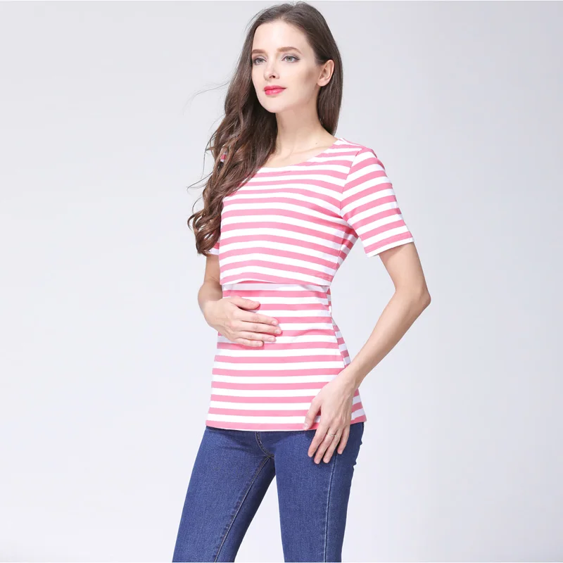 Emotion Moms/одежда с коротким рукавом для беременных и кормящих мам; топы для беременных женщин; летняя футболка для беременных