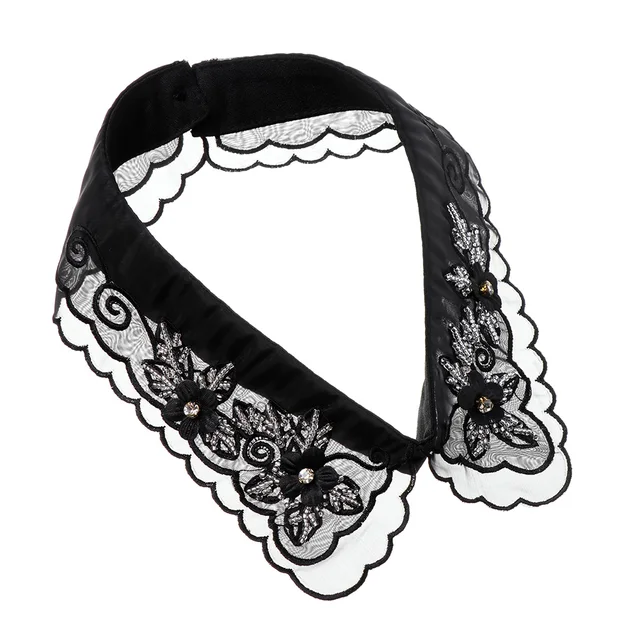 White Collar Dickie Women Fake Collar Detachable Womens Peter Pan Half Shirt Ladies Ruffles Lapel Dickey E Collared Shirt Women - Foto 10