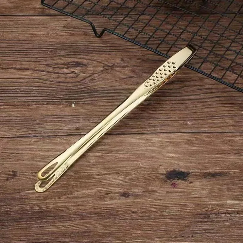 304# пищевой нержавеющей стали барбекю зажим захват - Цвет: gold color