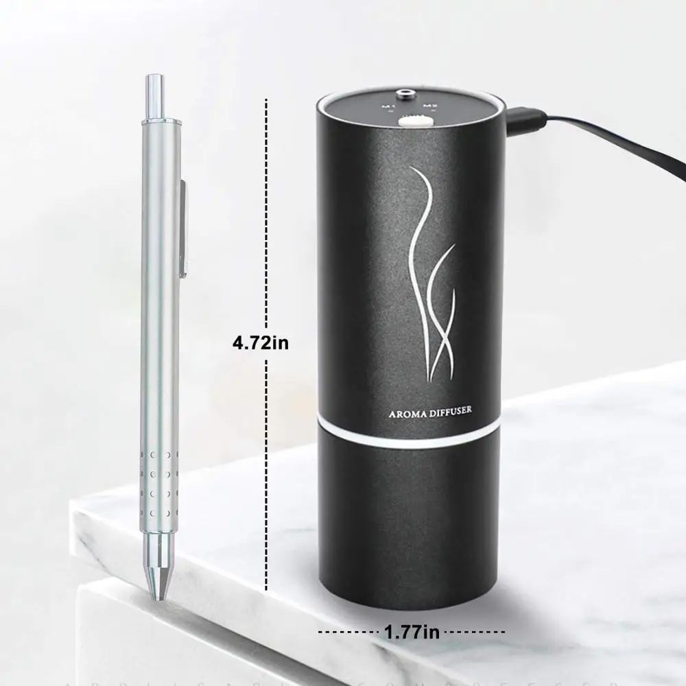  Waterless Oil Nebulizer Diffuser Air Purifier Mini Car Aroma Diffuser with Two Mode Chargable Porta