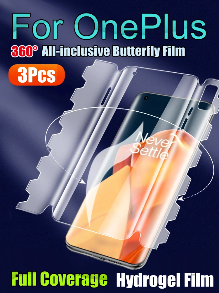 Full Coverage 1+ 10Pro 9Pro Butterfly Screen Protector For OnePlus 8Pro 8T Front Back Hydrogel Film 9RT 1+9 8 Soft HD 7TPro t mobile screen protector