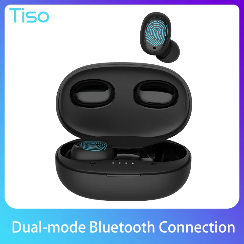 Tiso i6 dual mode wireless earphones touch control seamless Bluetooth 5.0 headphone noise cancelling Mic 3D TWS stereo headset